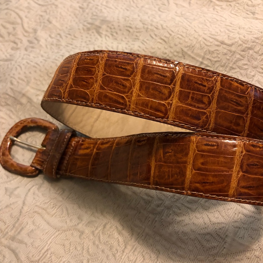 Gorgeous crocodile belt, tan made in Italy